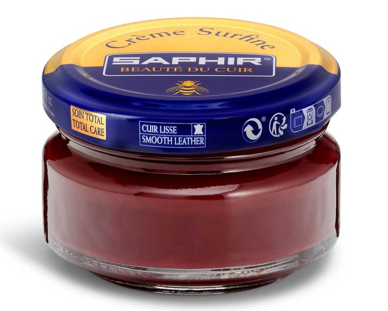 SAPHIR Creme Surfine Pommadier Shoe Polish - Beeswax Cream for Leather Products - Burgundi - Image 1